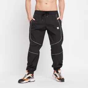 Black Nylon Parachute Trackpants