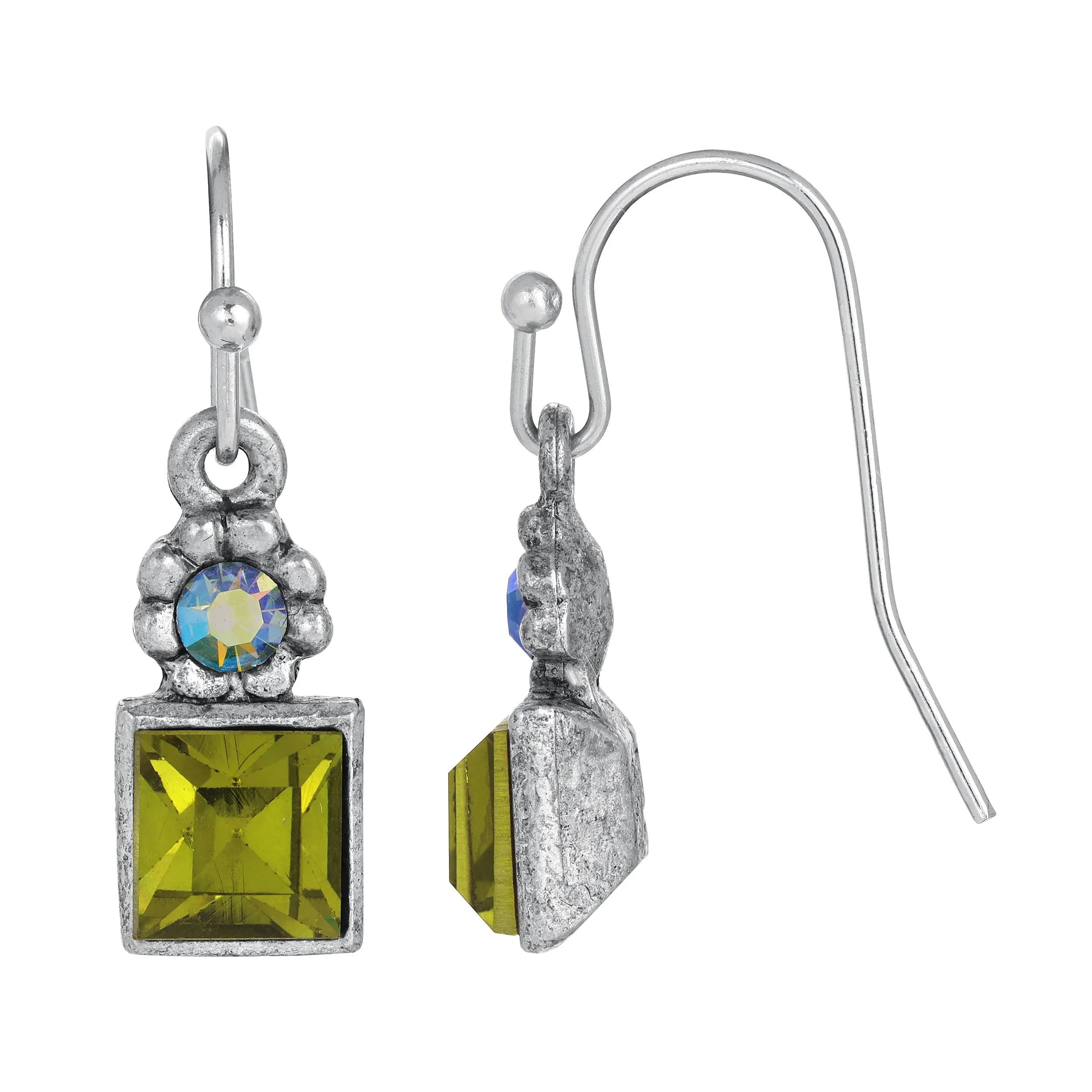 1928 Jewelry Aurora Borealis Crystal Drop Earrings