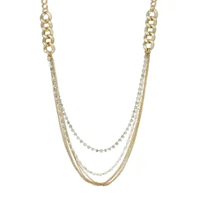 1928 Jewelry Classic Faux Pearl & Crystal Link Chain Necklace 32"