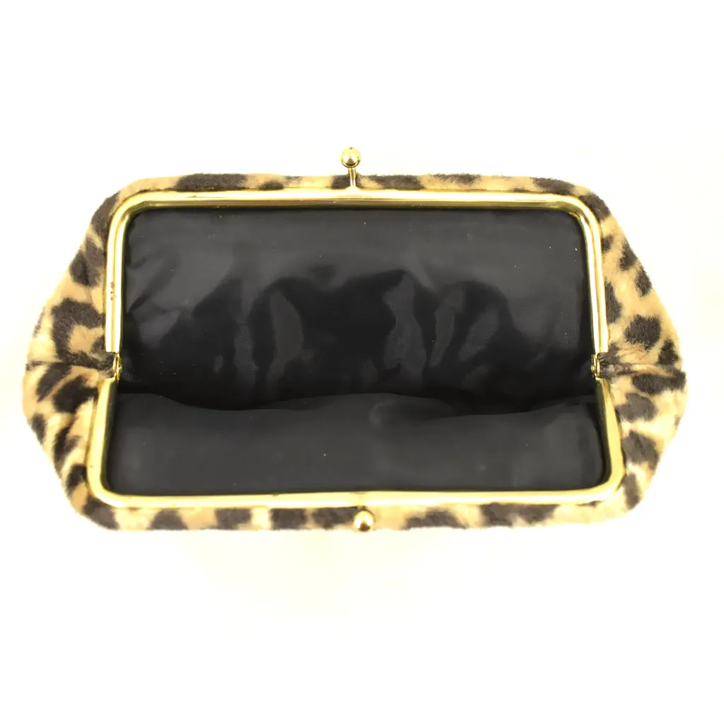 1950s Fuzzy Leopard Clutch