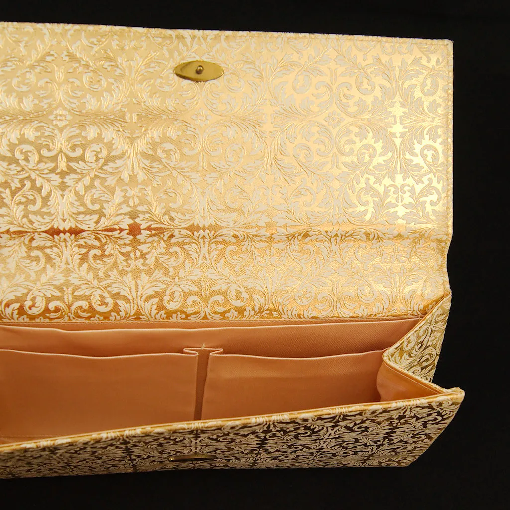 1950s Gold Embossed Clutch Bag