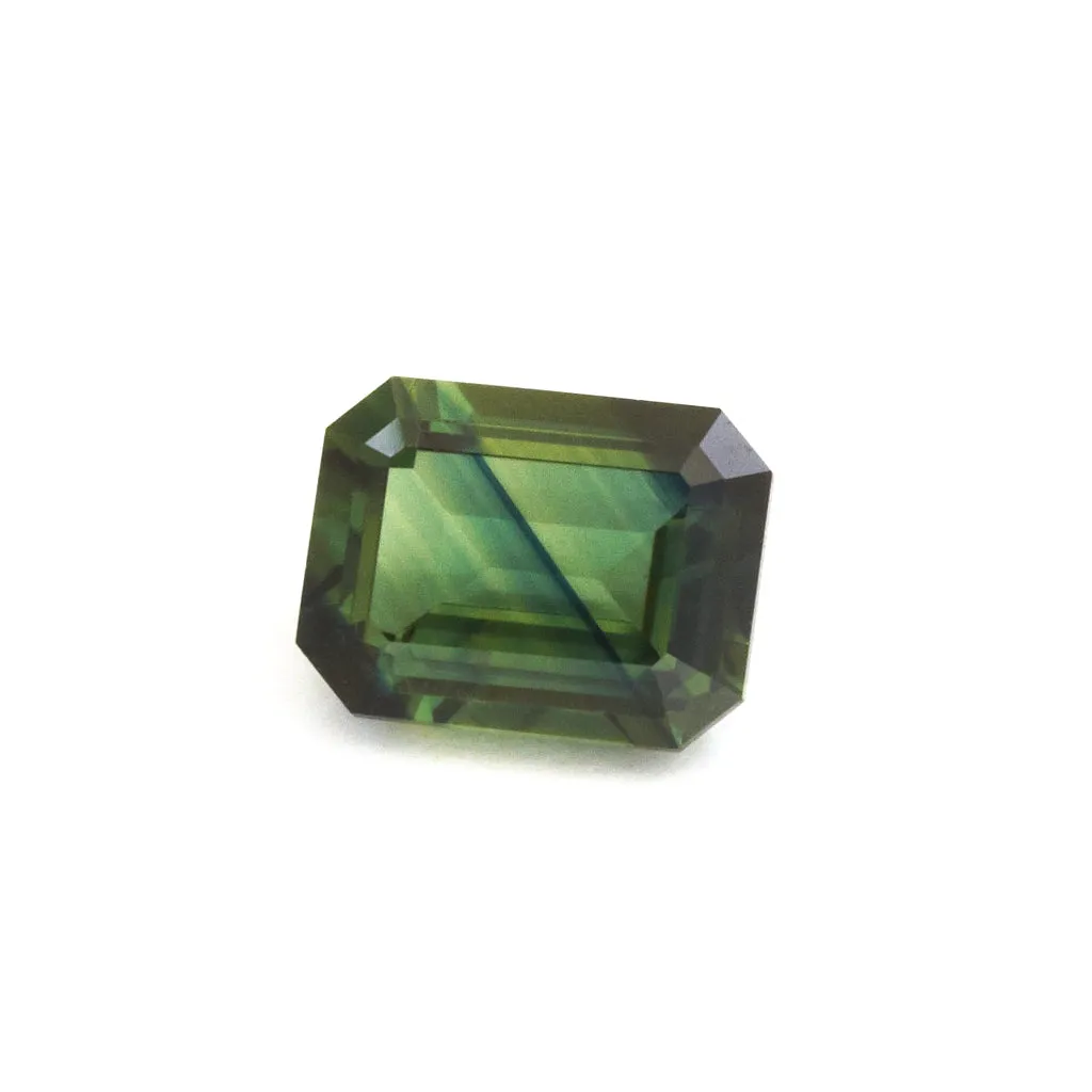 2.14ct Dark Green Australian Sapphire Emerald Cut