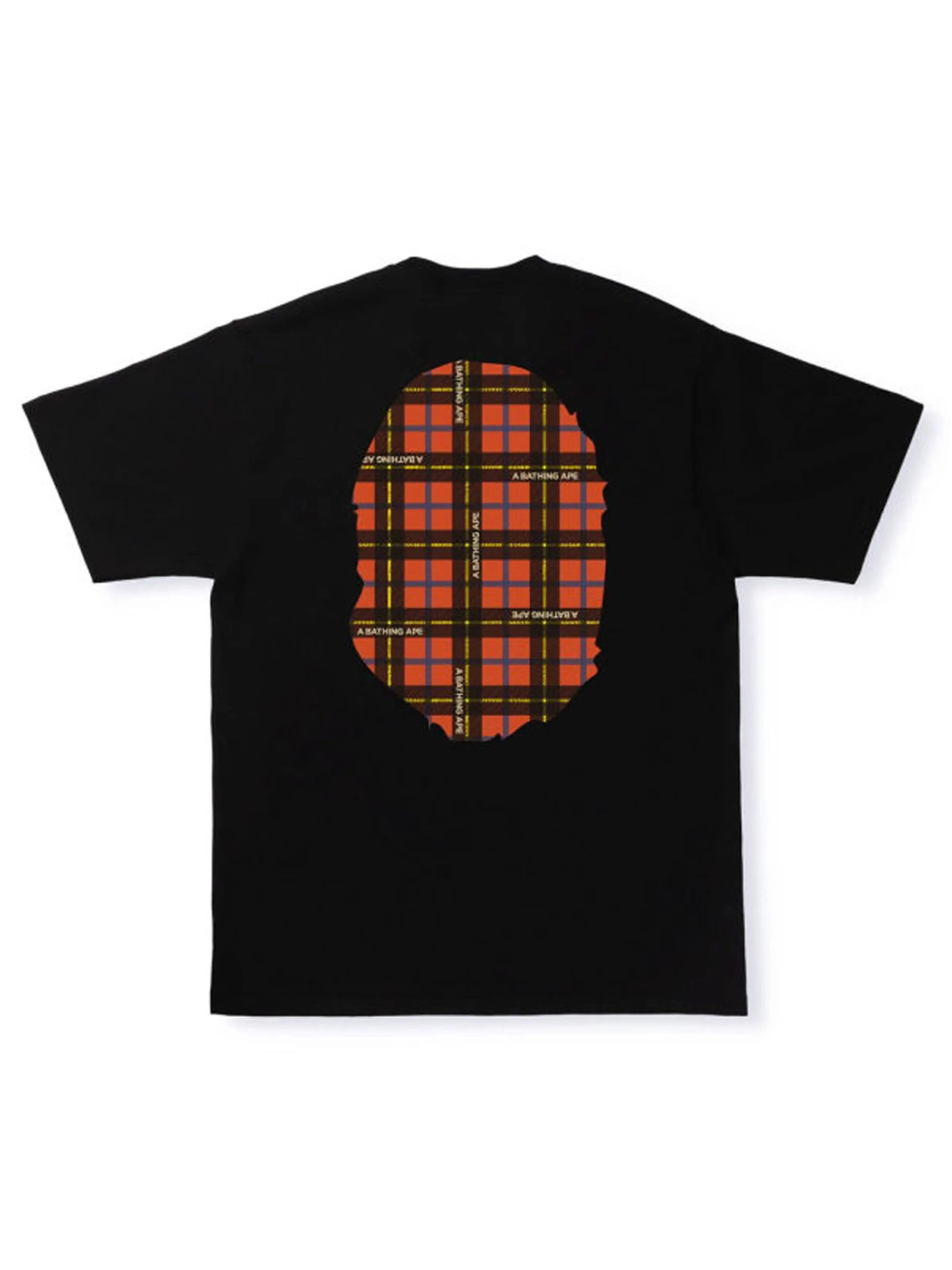 A Bathing Ape Check Big Ape Head Tee Black/Red