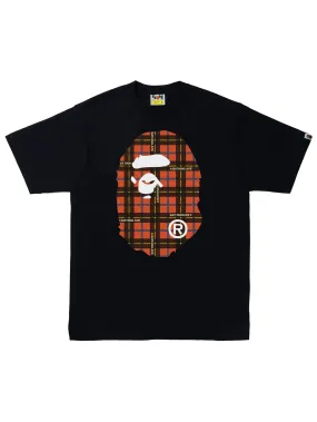 A Bathing Ape Check Big Ape Head Tee Black/Red