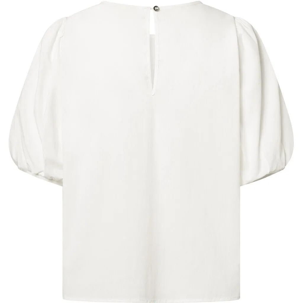 Abi blouse with puff at shoulder / 100002 - Off White