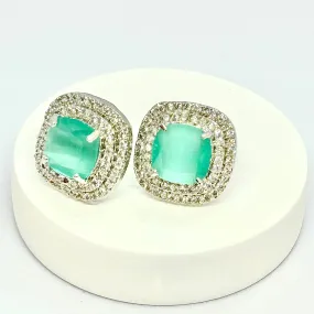 American Diamond Studs - Green