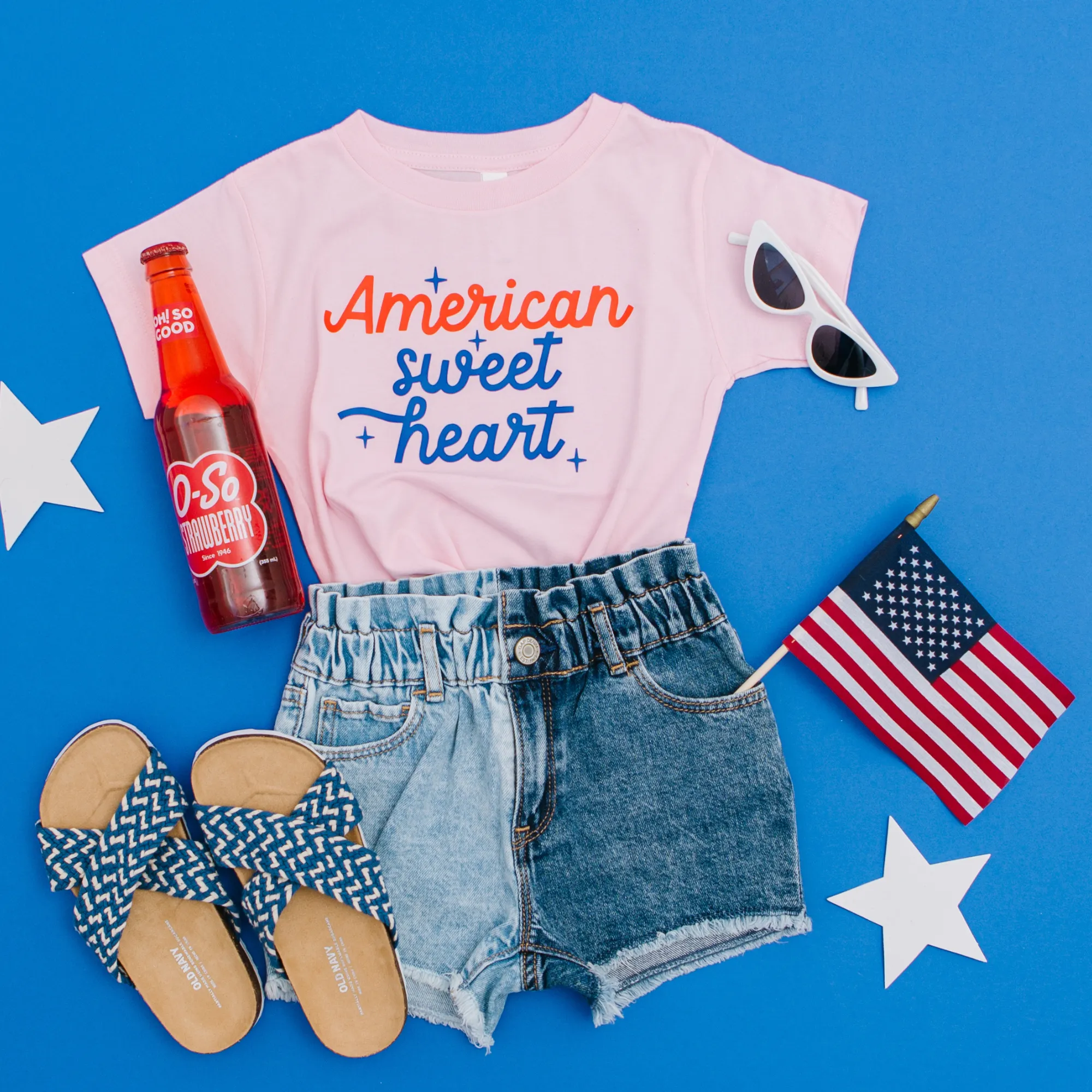 American Sweet Heart 4th of July Shirt / Pink