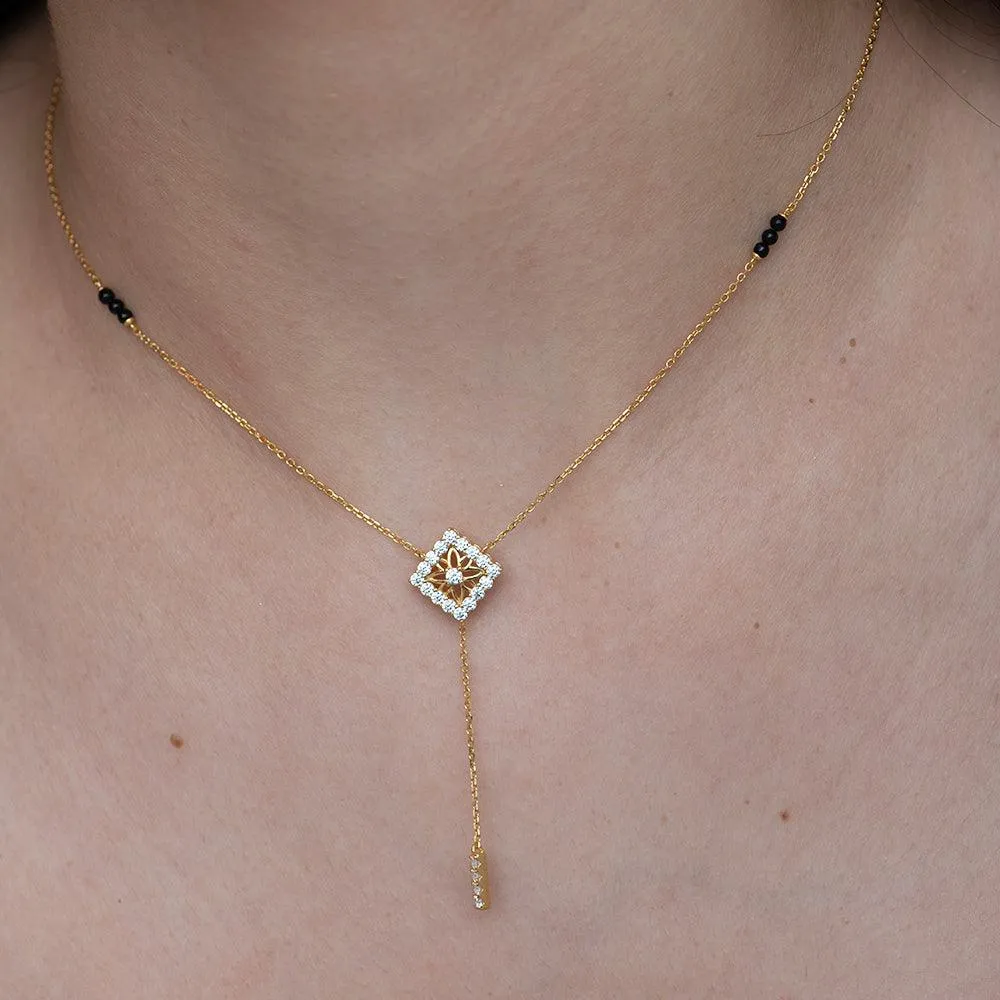 Anika Diamond Mangalsutra | BIS Hallmarked | 18k Gold Vermeil