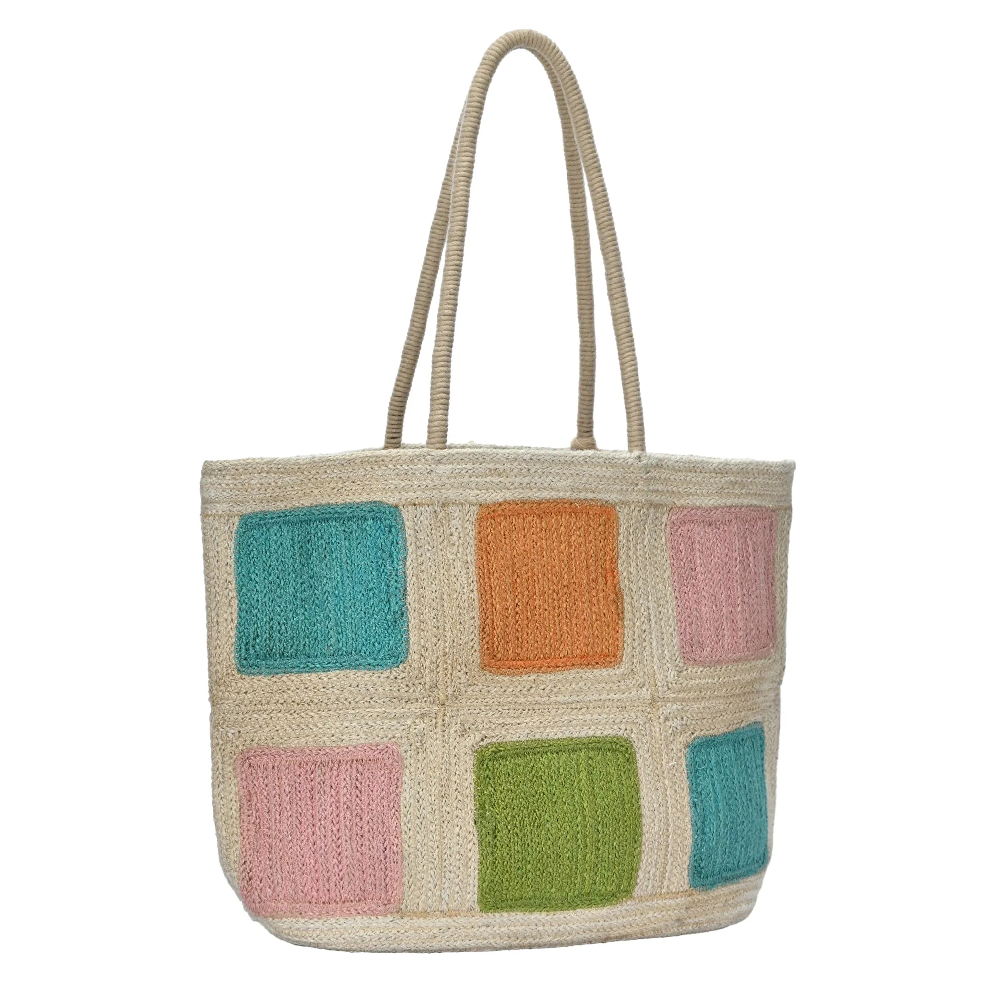 Ava's Colorful Sustainable Jute Tote