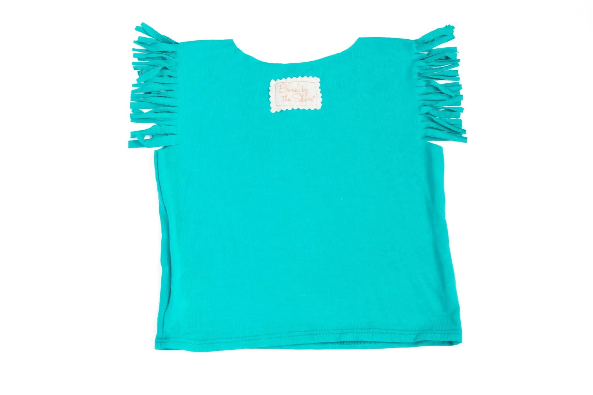 Baby Girl Fringe Cowboy Girls Shirt | Aqua