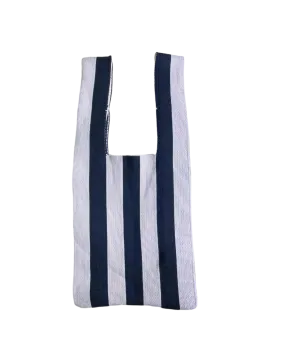 Black and Cream Striped Mini Carry Bag