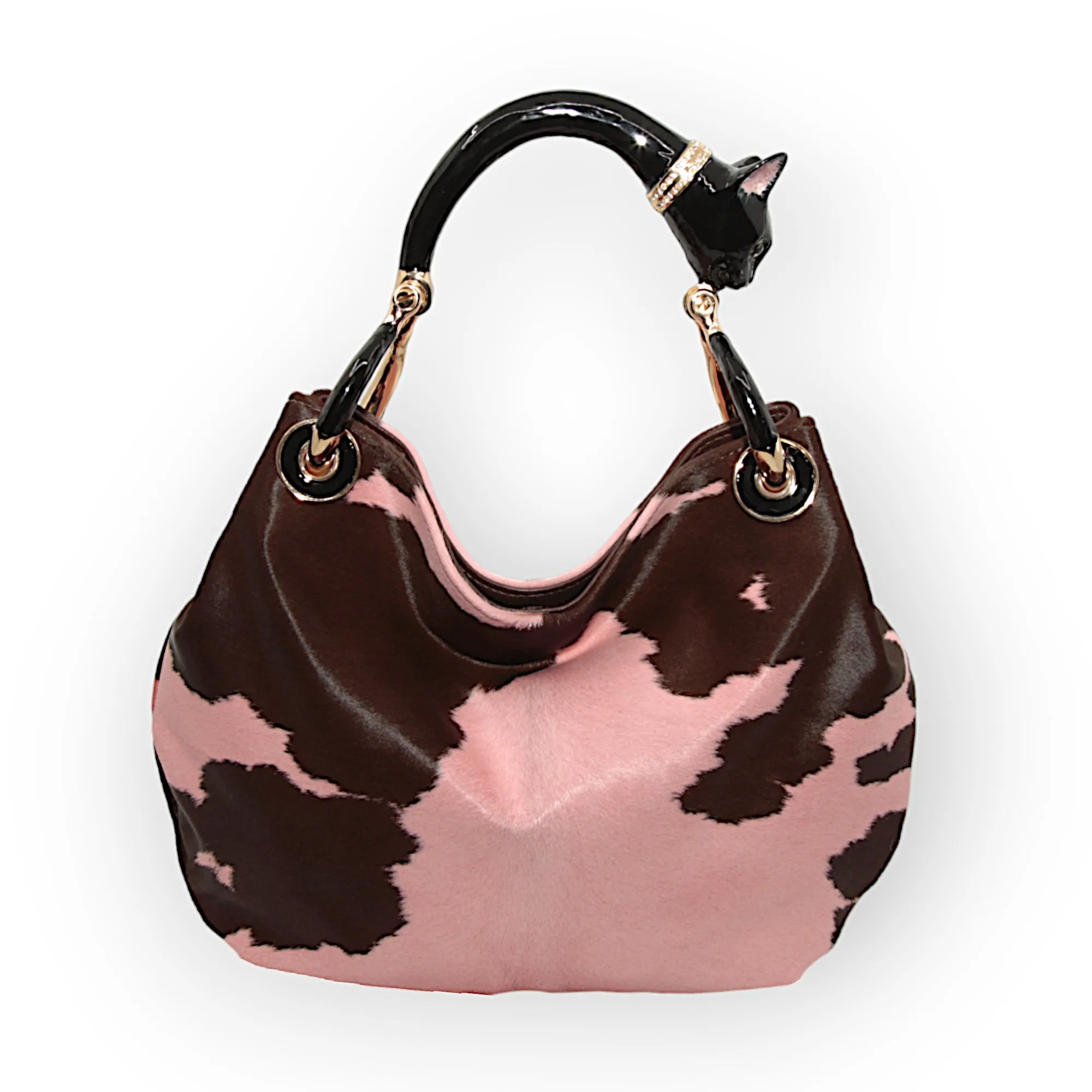 BLACK CAT SMALL HANDBAG IN PONY-EFFECT LEATHER