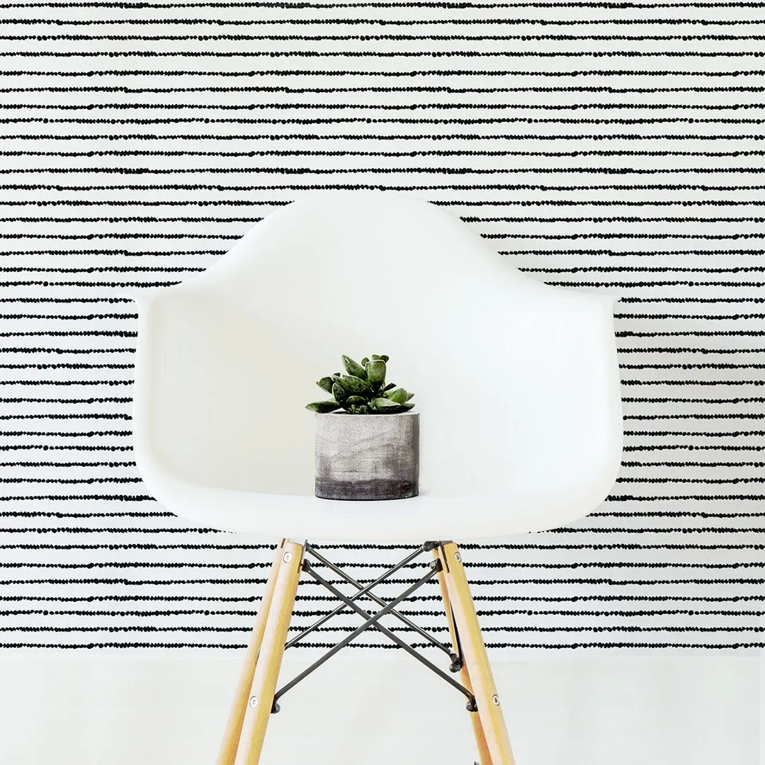 Black Dotted Bohemian Wallpaper