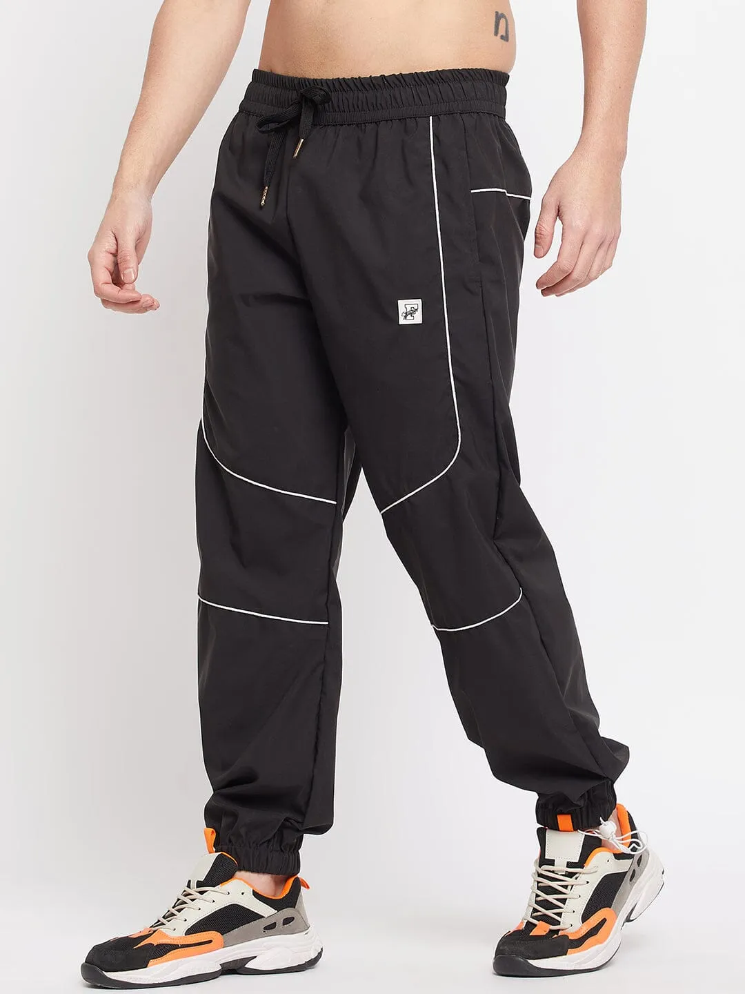 Black Nylon Parachute Trackpants