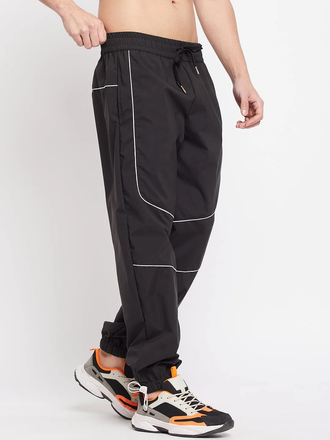 Black Nylon Parachute Trackpants