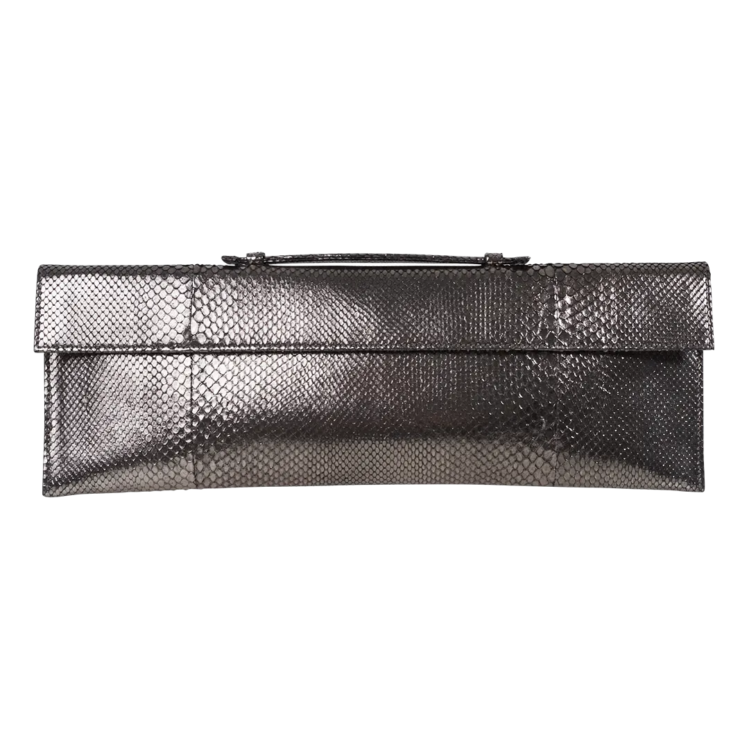 Black Python Tuxedo Clutch