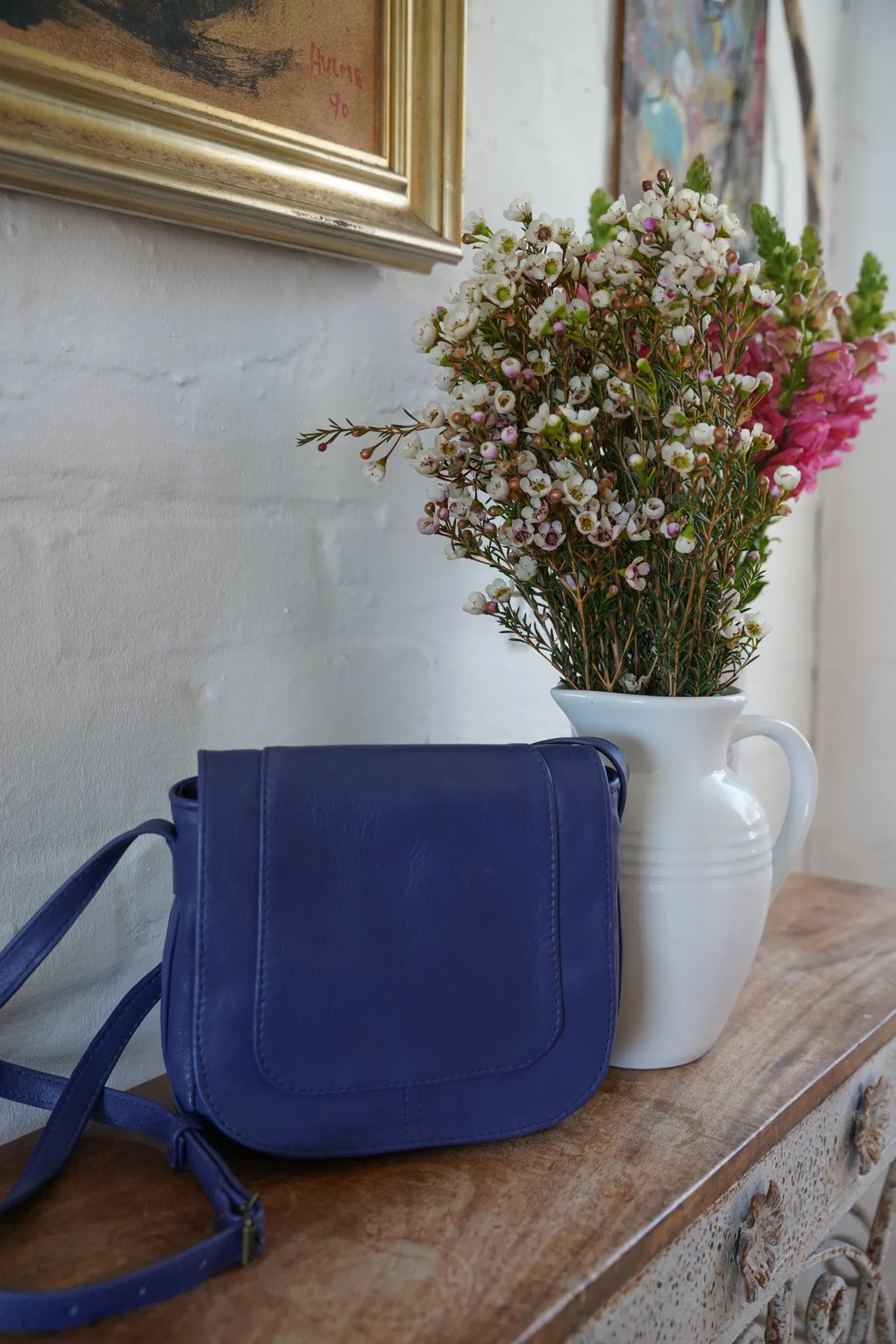 Blue Saddle Sling Bag