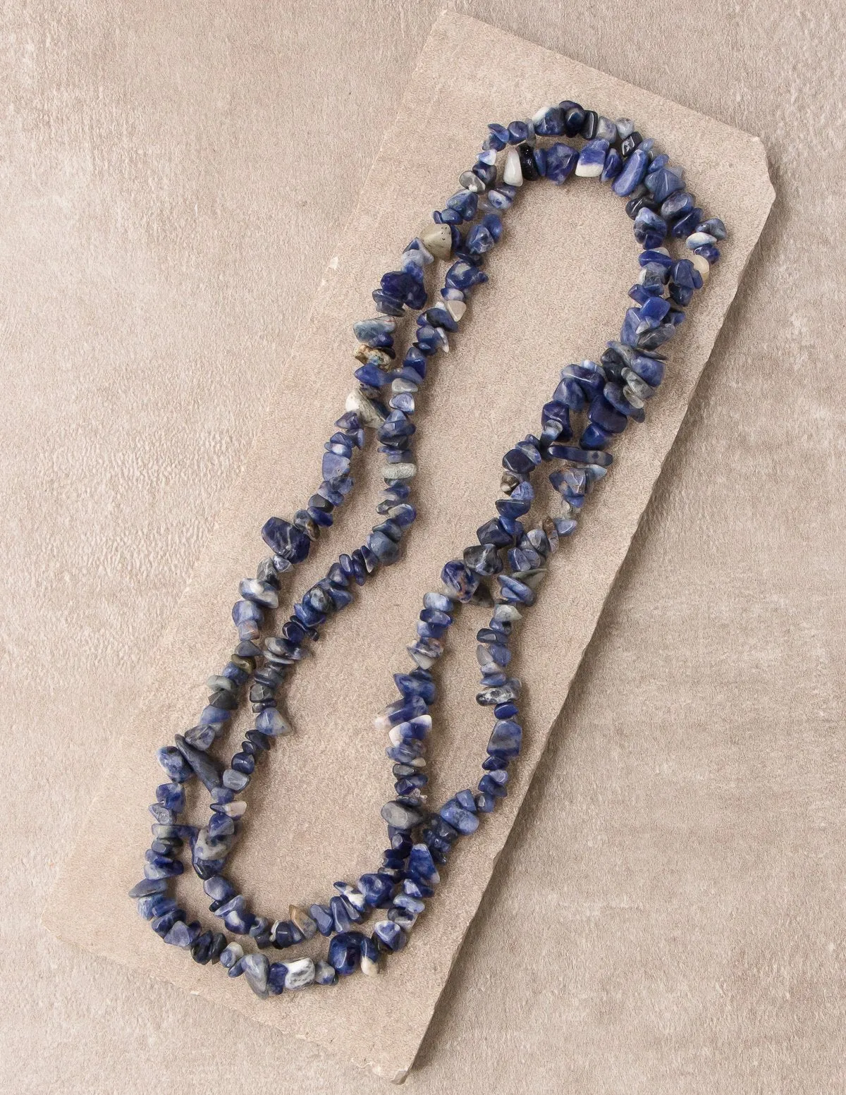 Blue Sodalite Gemstone Chip Necklace