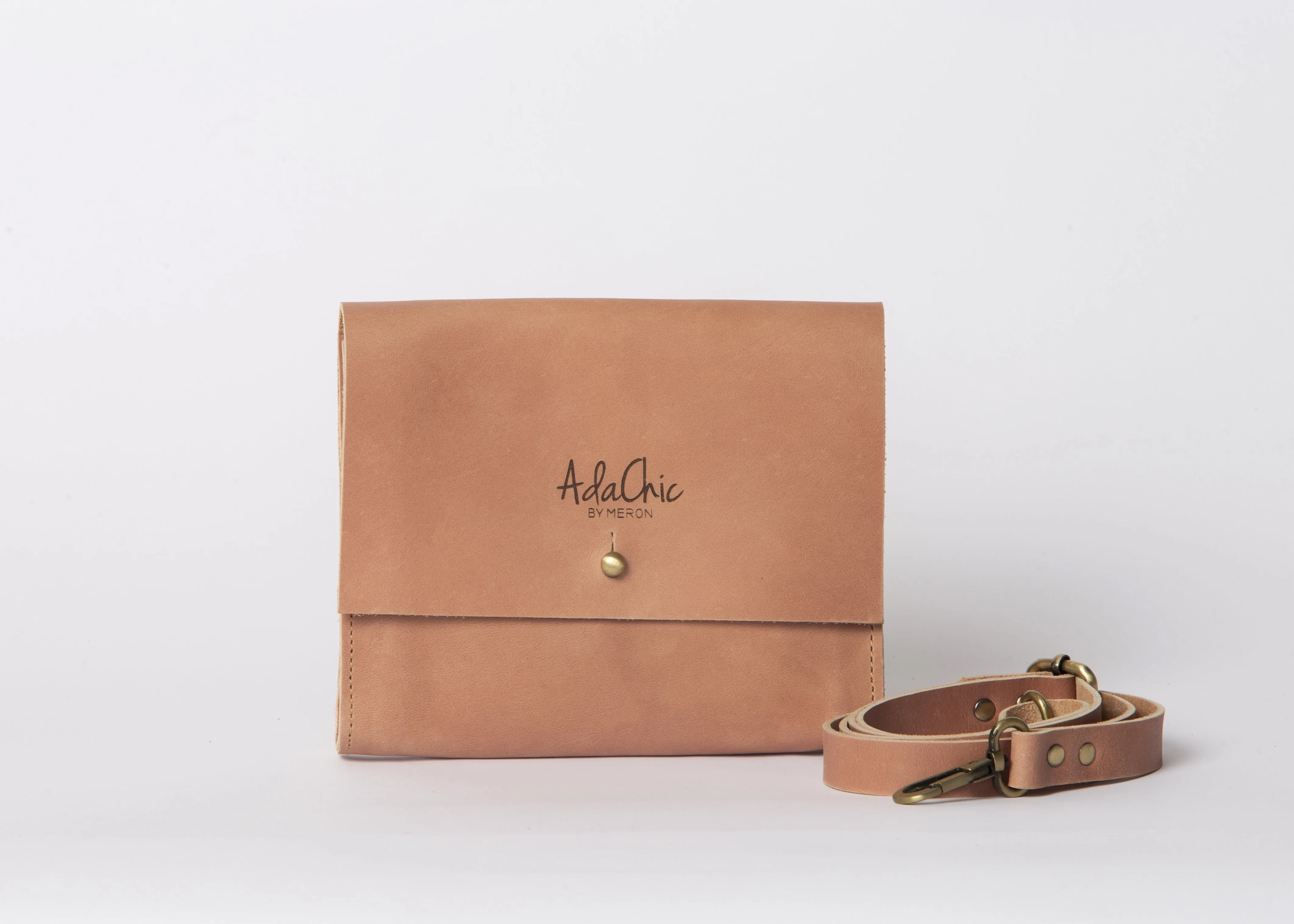 Blush Leather Crossbody Bag