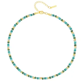 Boho Amazonite Bead Gemstone Necklace