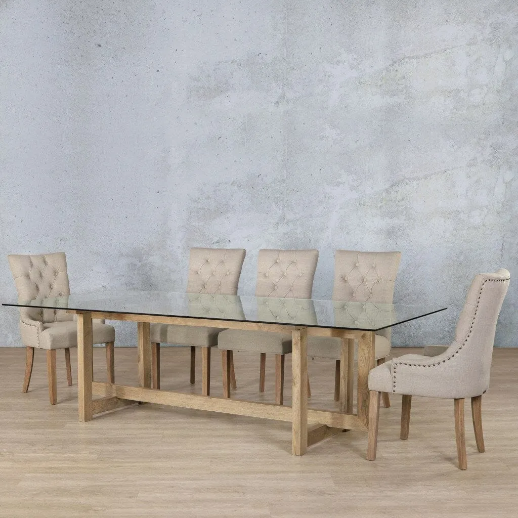 Bolton Glass Top & Duchess 8 Seater Dining Set