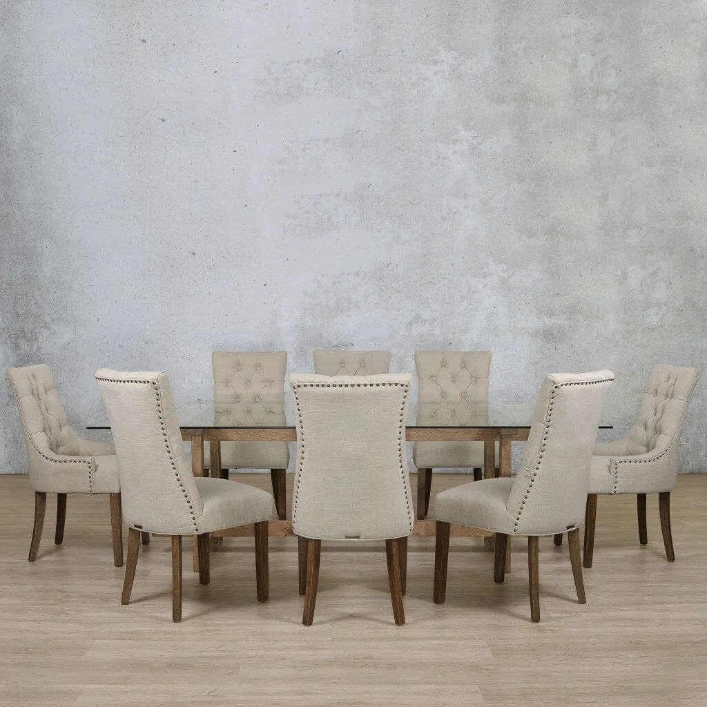 Bolton Glass Top & Duchess 8 Seater Dining Set