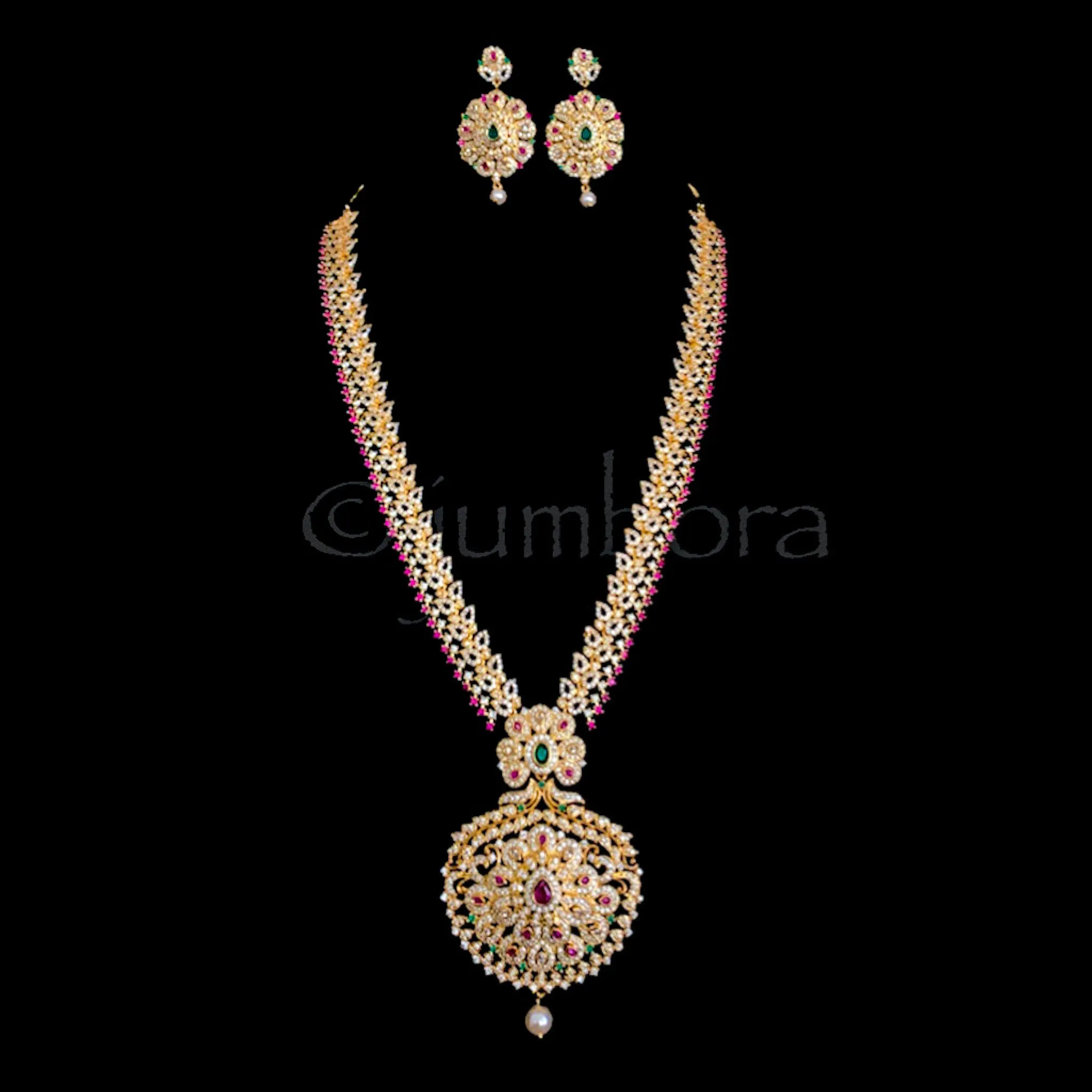 Bridal Long AD Zircon (CZ) Necklace Set