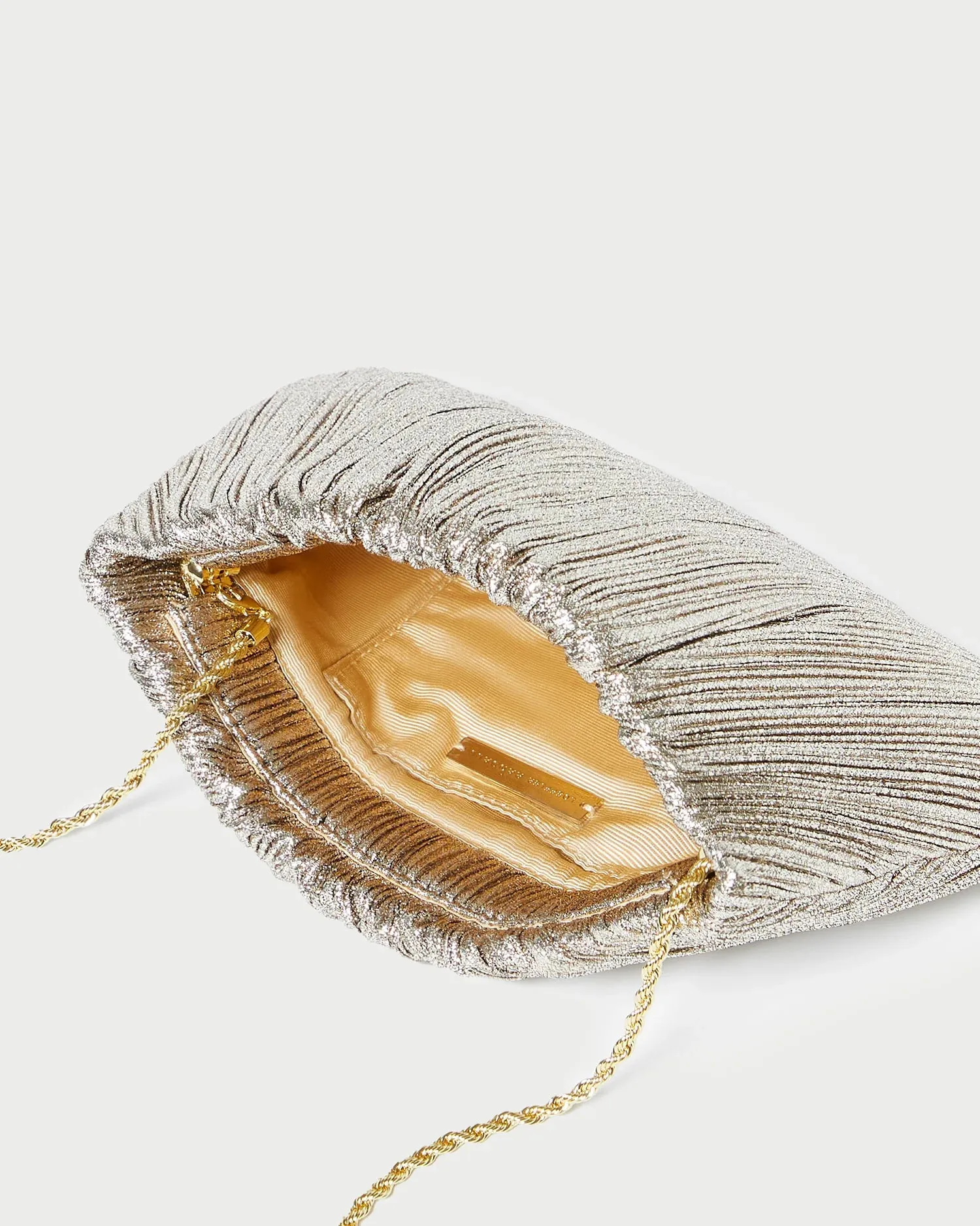 Brit Champagne Flat Pleated Clutch