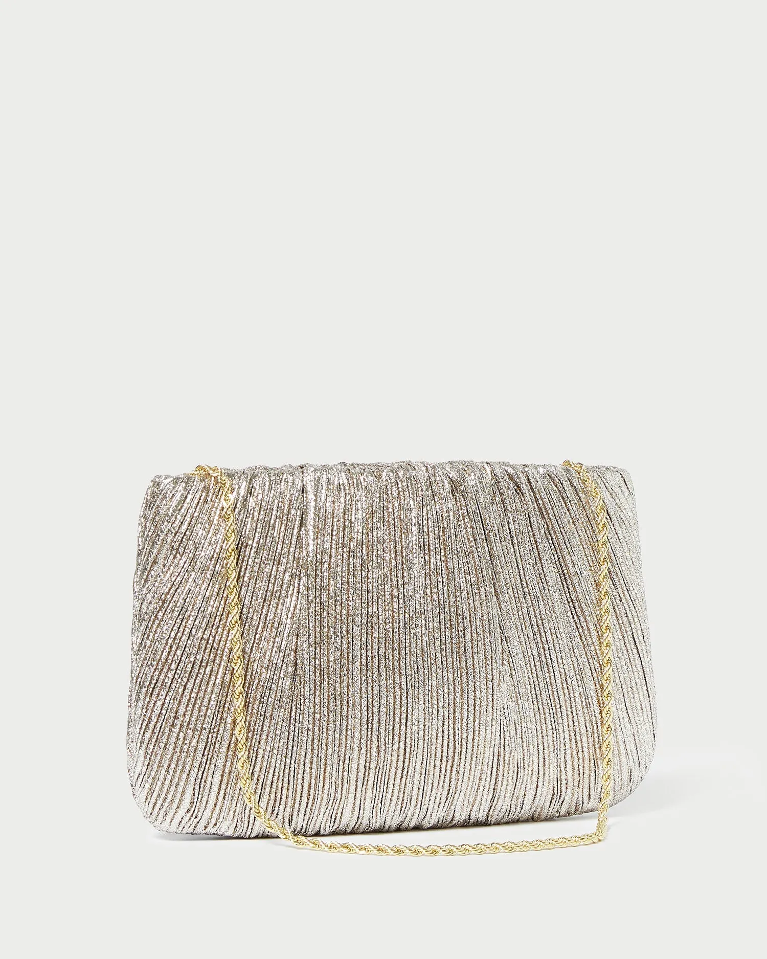 Brit Champagne Flat Pleated Clutch