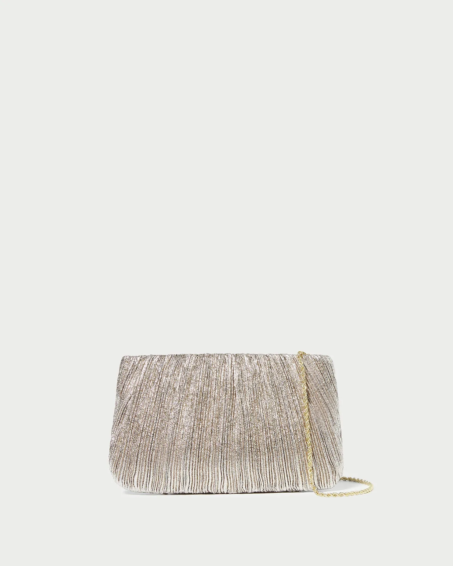 Brit Champagne Flat Pleated Clutch