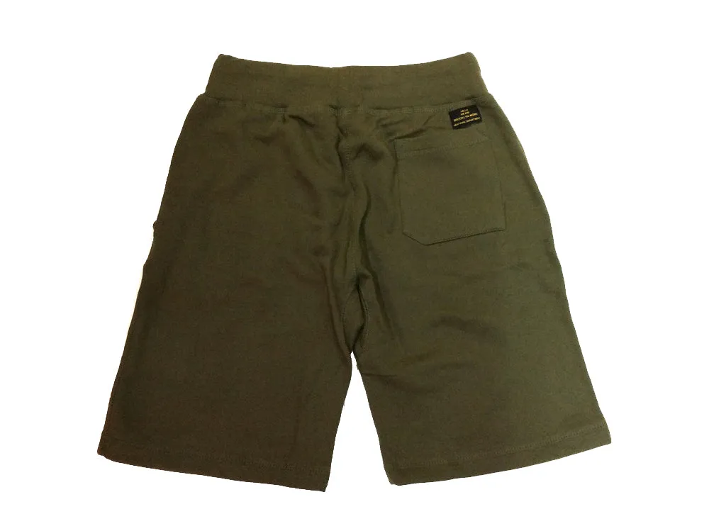 Brooklyn Work Script Embroidery Fleece Rid Shorts Army Green