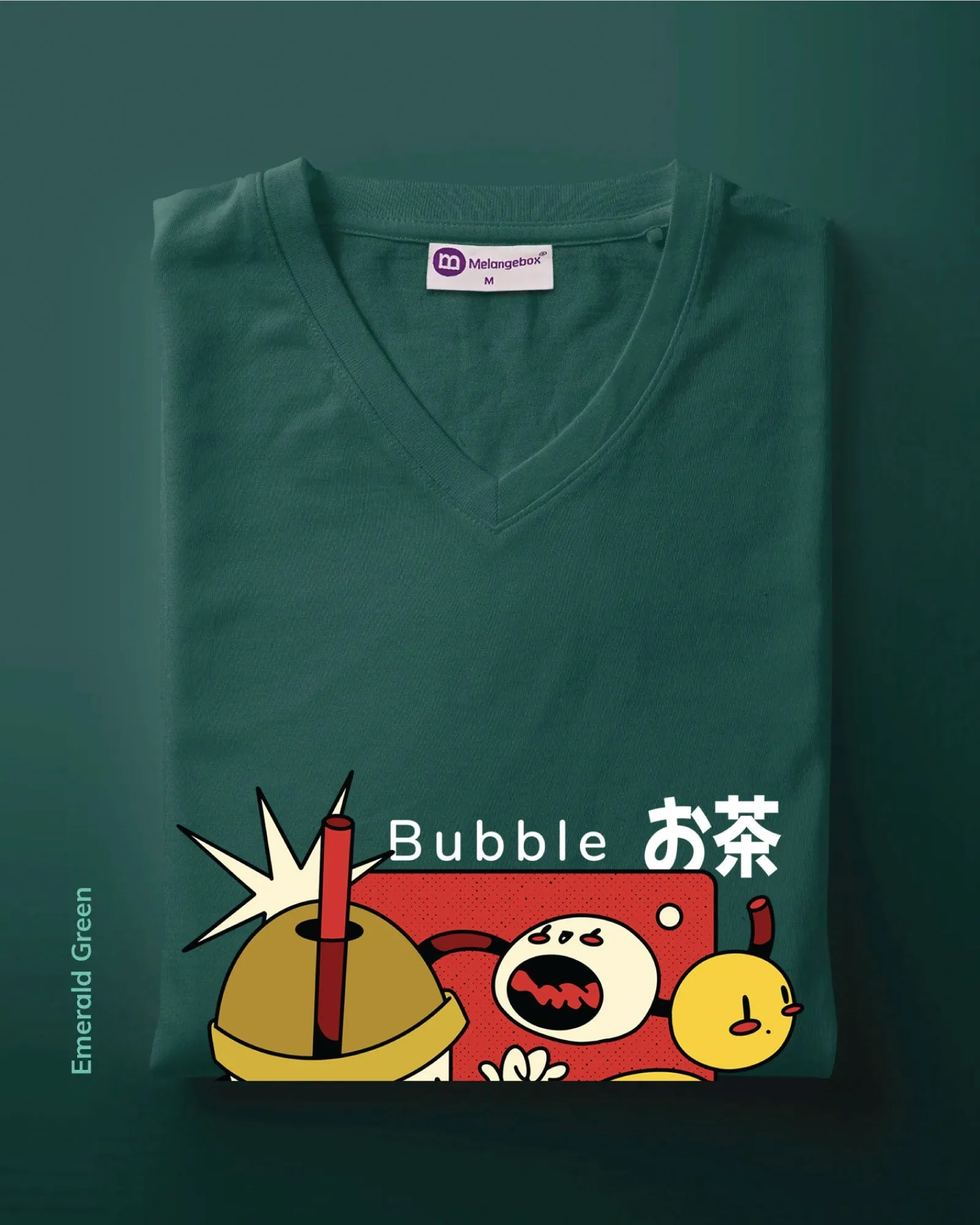 Bubble V Neck: Emerald Green