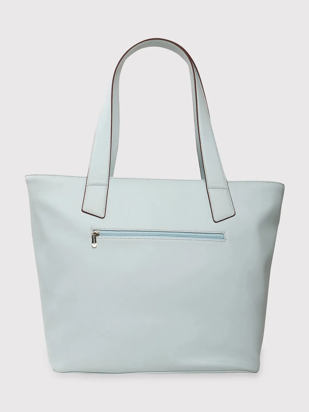 Caprese Amelia Tote Medium Solid Women'S Office Handbag Powder Blue