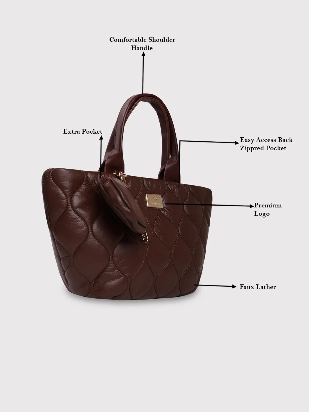 Caprese Briar Tote Small Office Handbag Brown