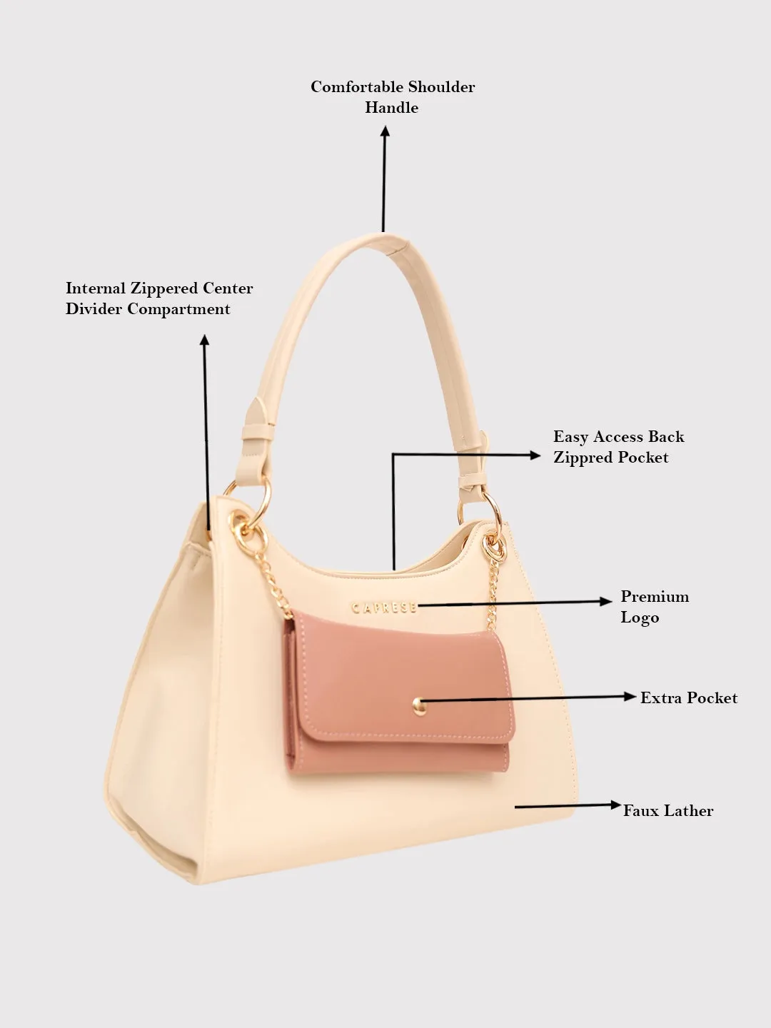 Caprese Capri Satchel Small Beige