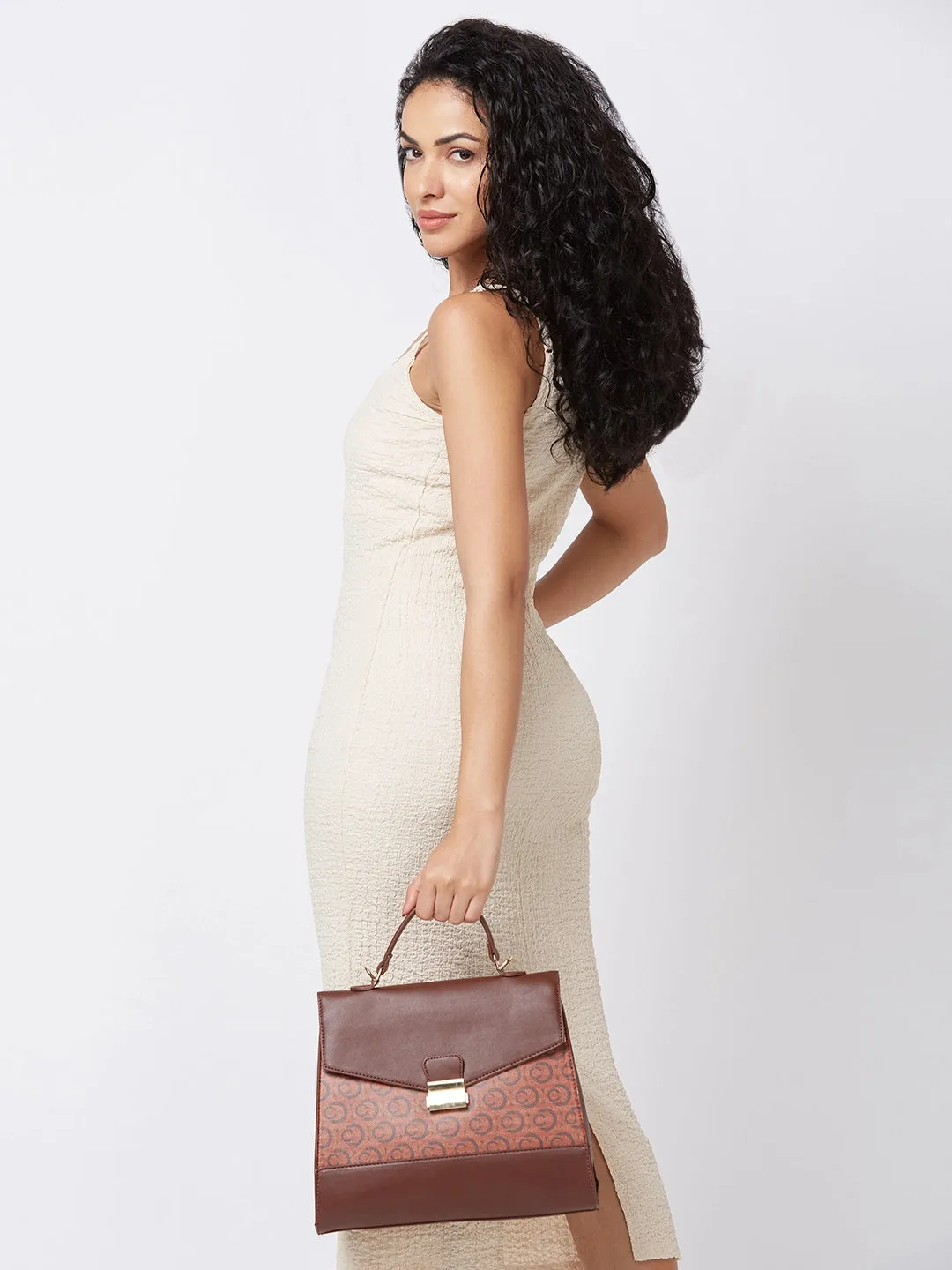 Caprese Cleo Satchel Medium Brown