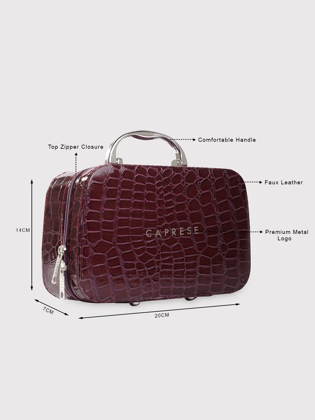 Small Cortney Caprese Vanity Case in Vibrant Purple