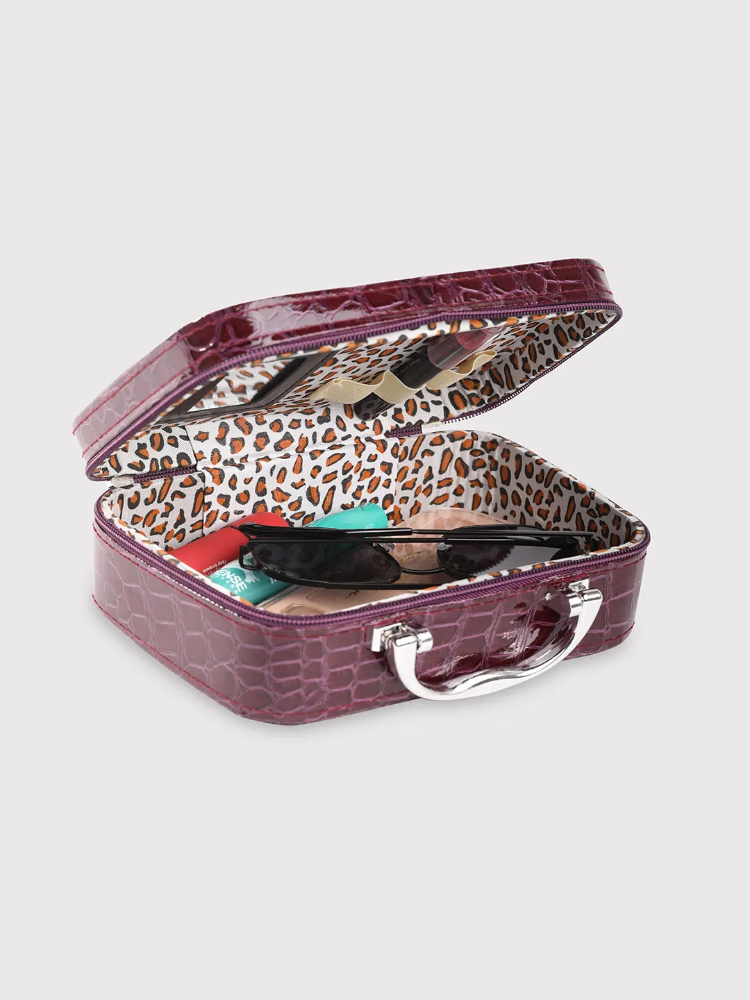 Small Cortney Caprese Vanity Case in Vibrant Purple