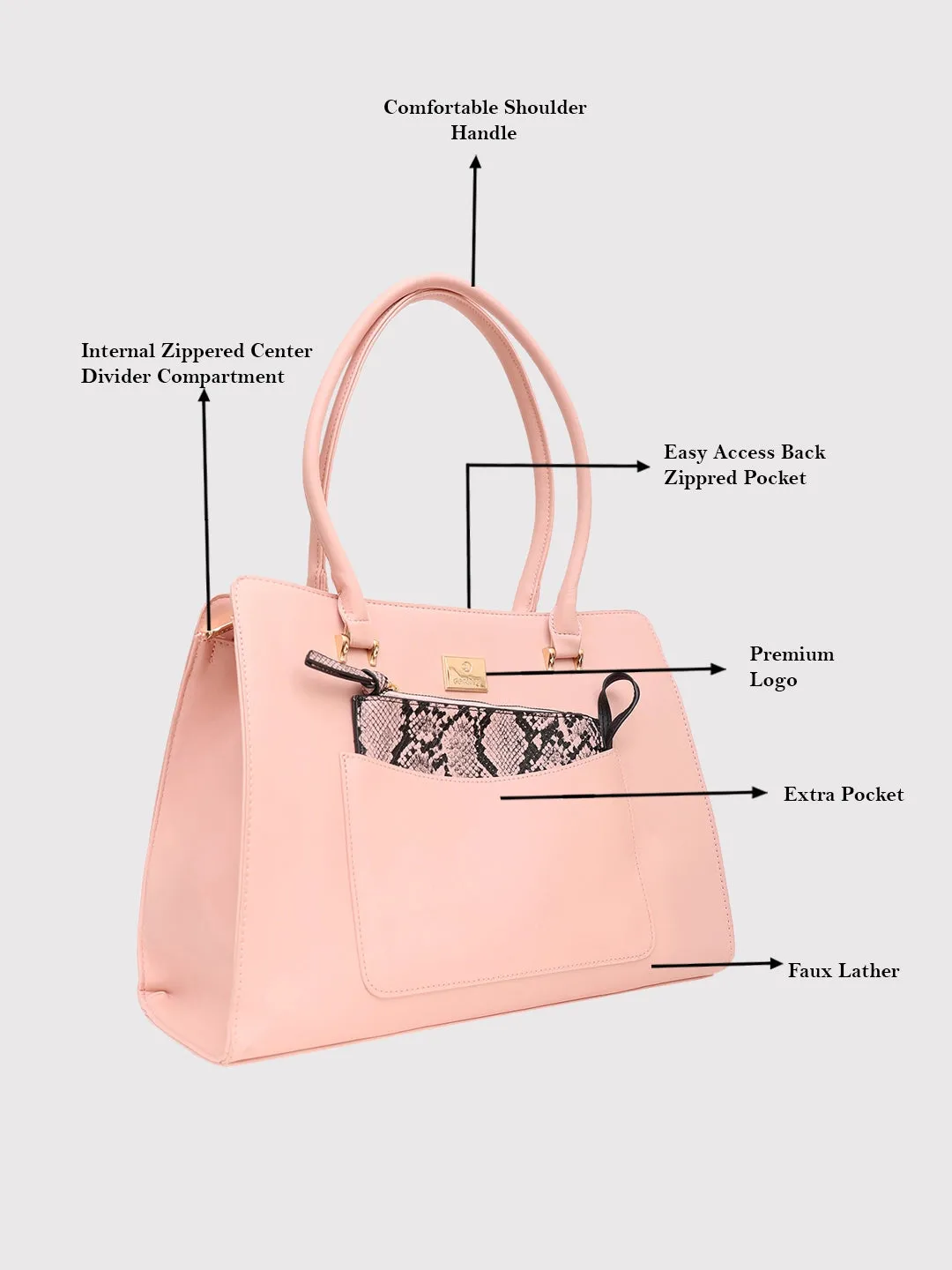 Caprese Ellis Satchel Large Pink