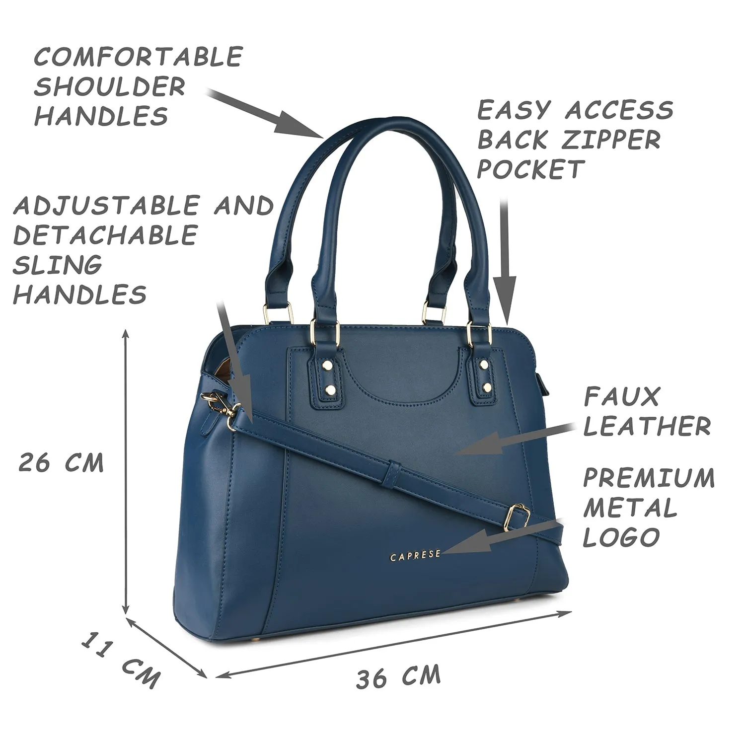 Caprese Kiara Tote Medium Blue