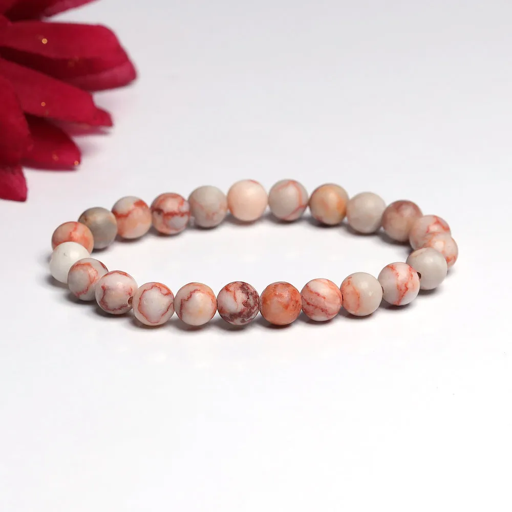 Certified Red Picasso Jasper 8mm Natural Stone Bracelet