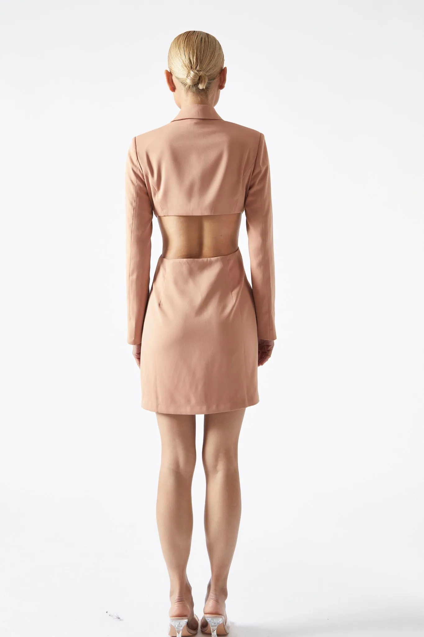 Cinnamon Cut-Out Back Blazer Dress