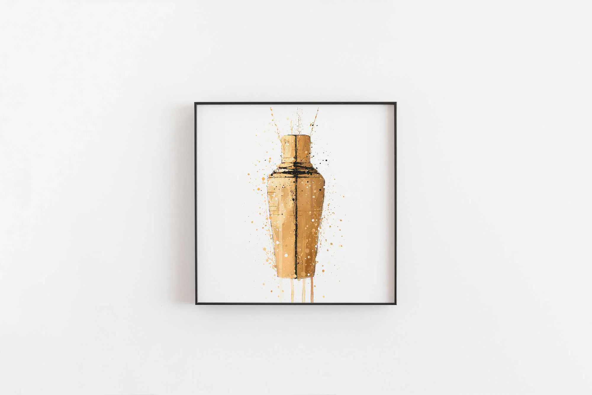 Cocktail Shaker Wall Art Print (Gold)