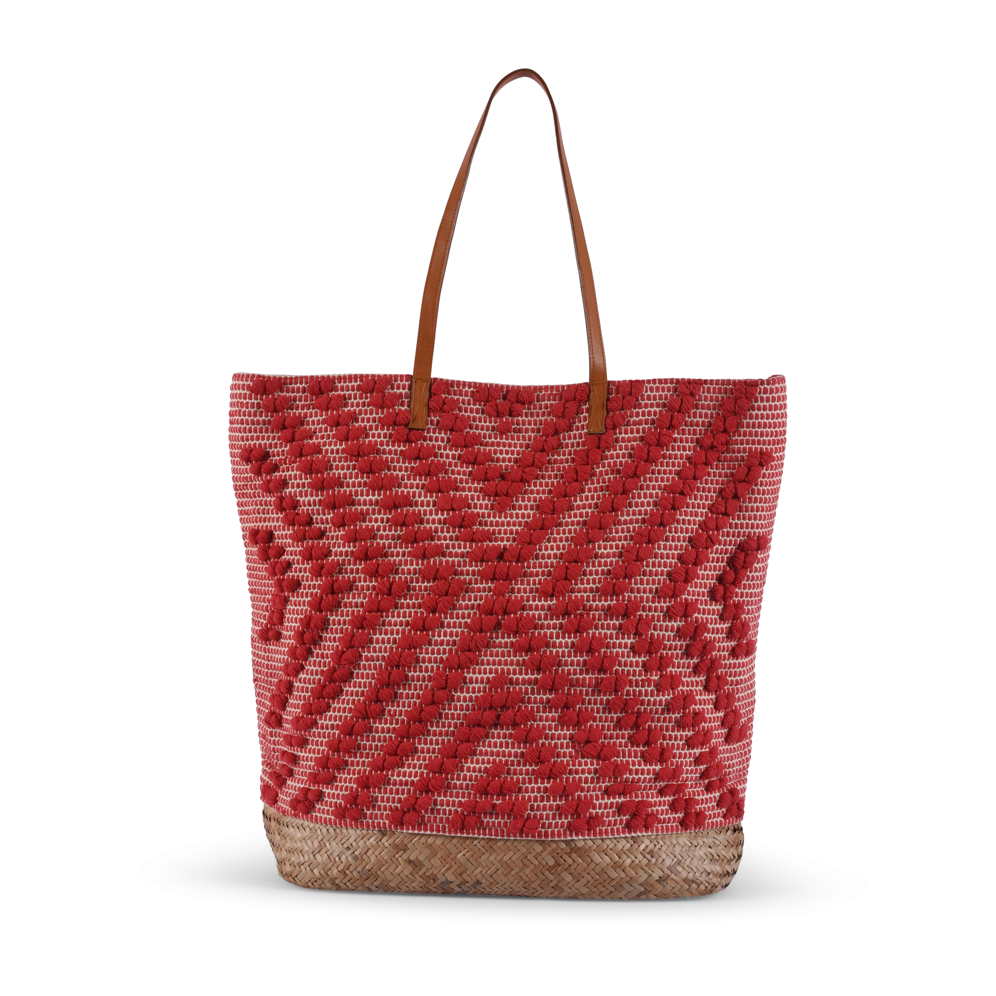 Deka Straw Tote - Red