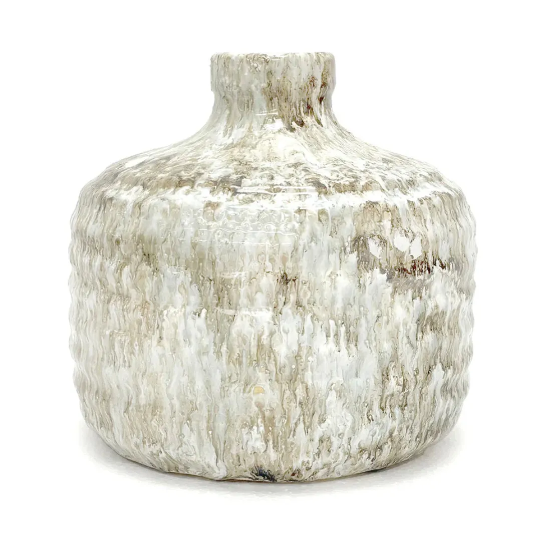 Distressed Green Stoneware Vase