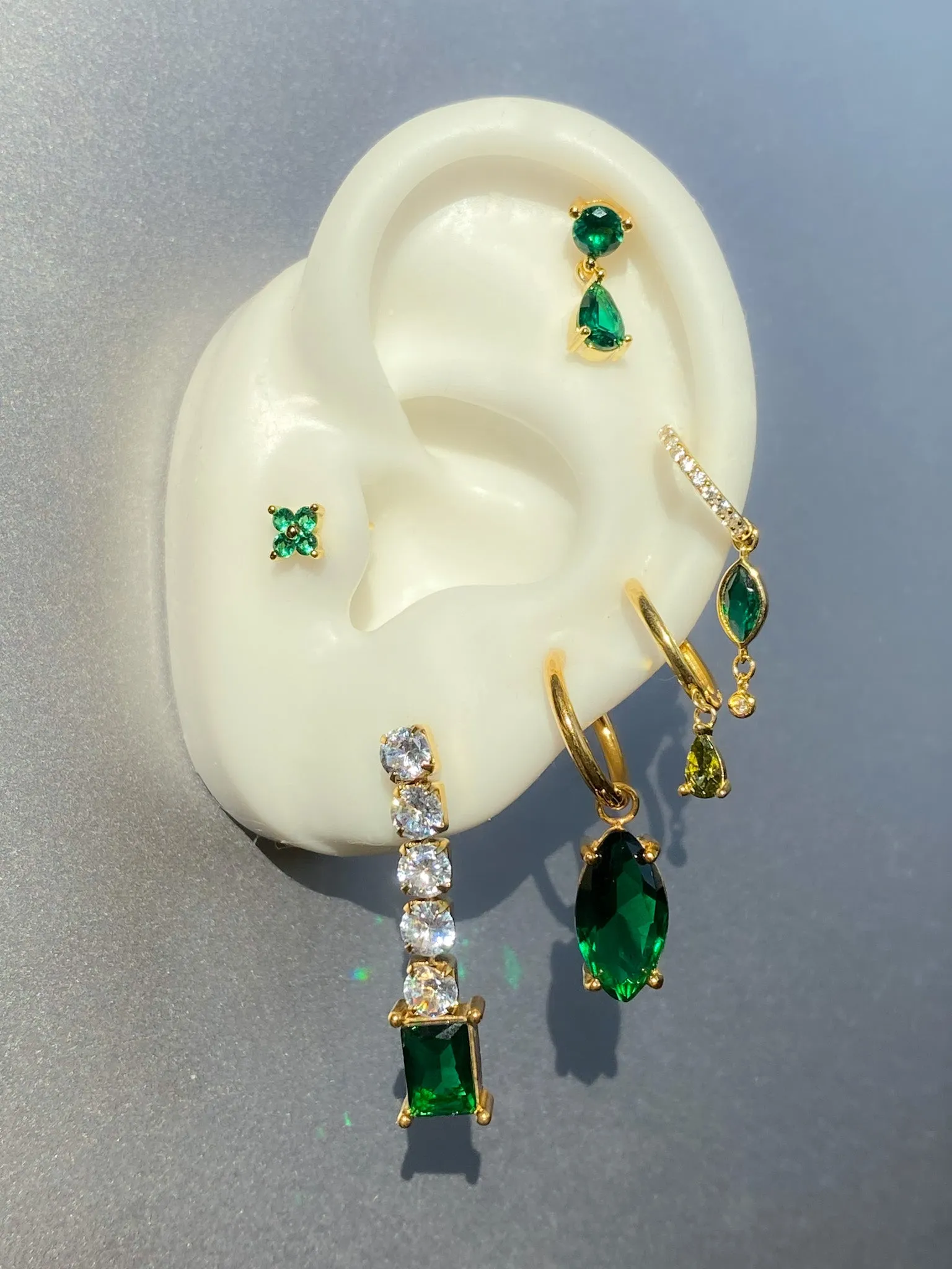 Emerald Asteria 925 Earrings