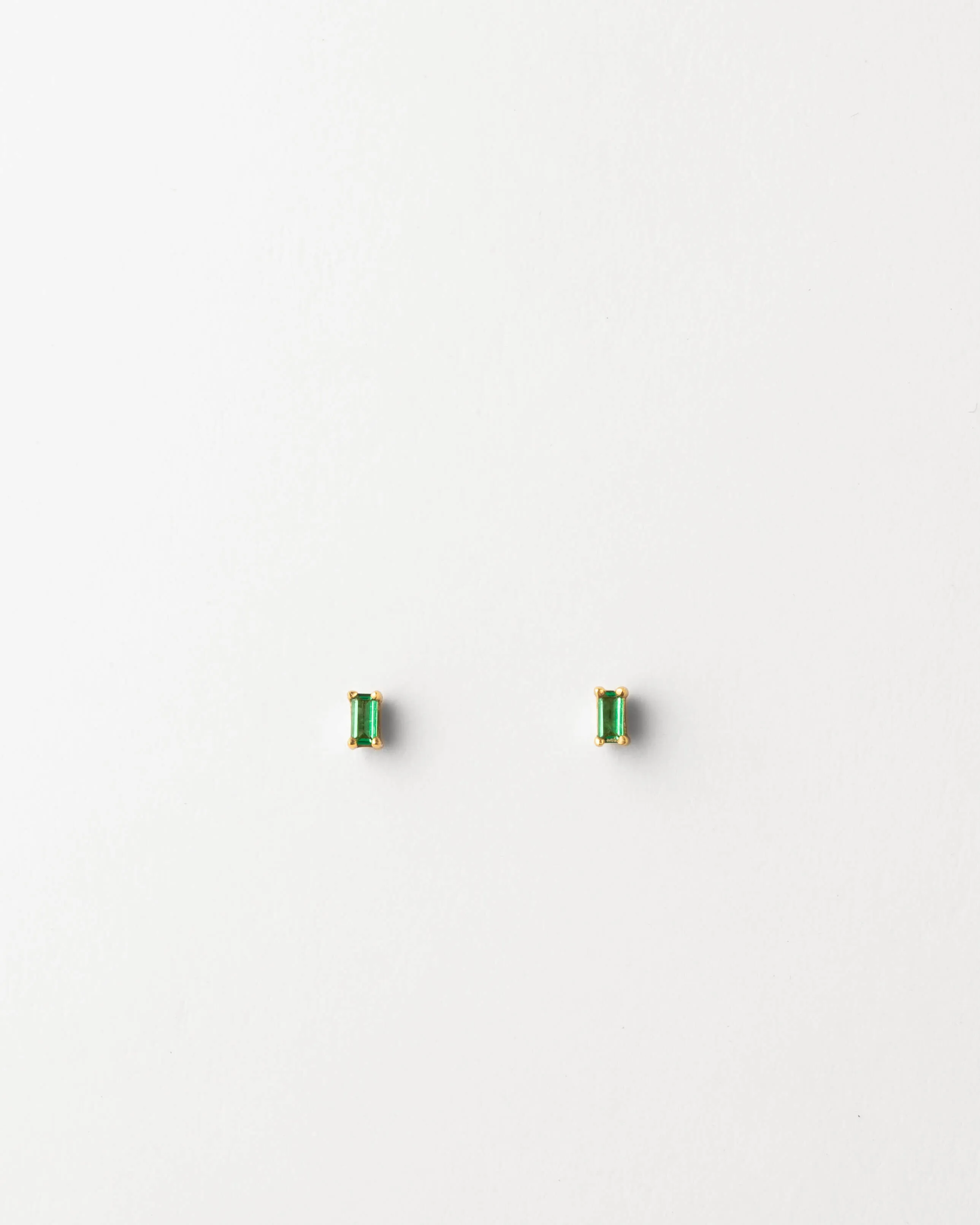 Emerald Green Baguette Studs