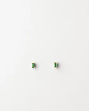 Emerald Green Baguette Studs