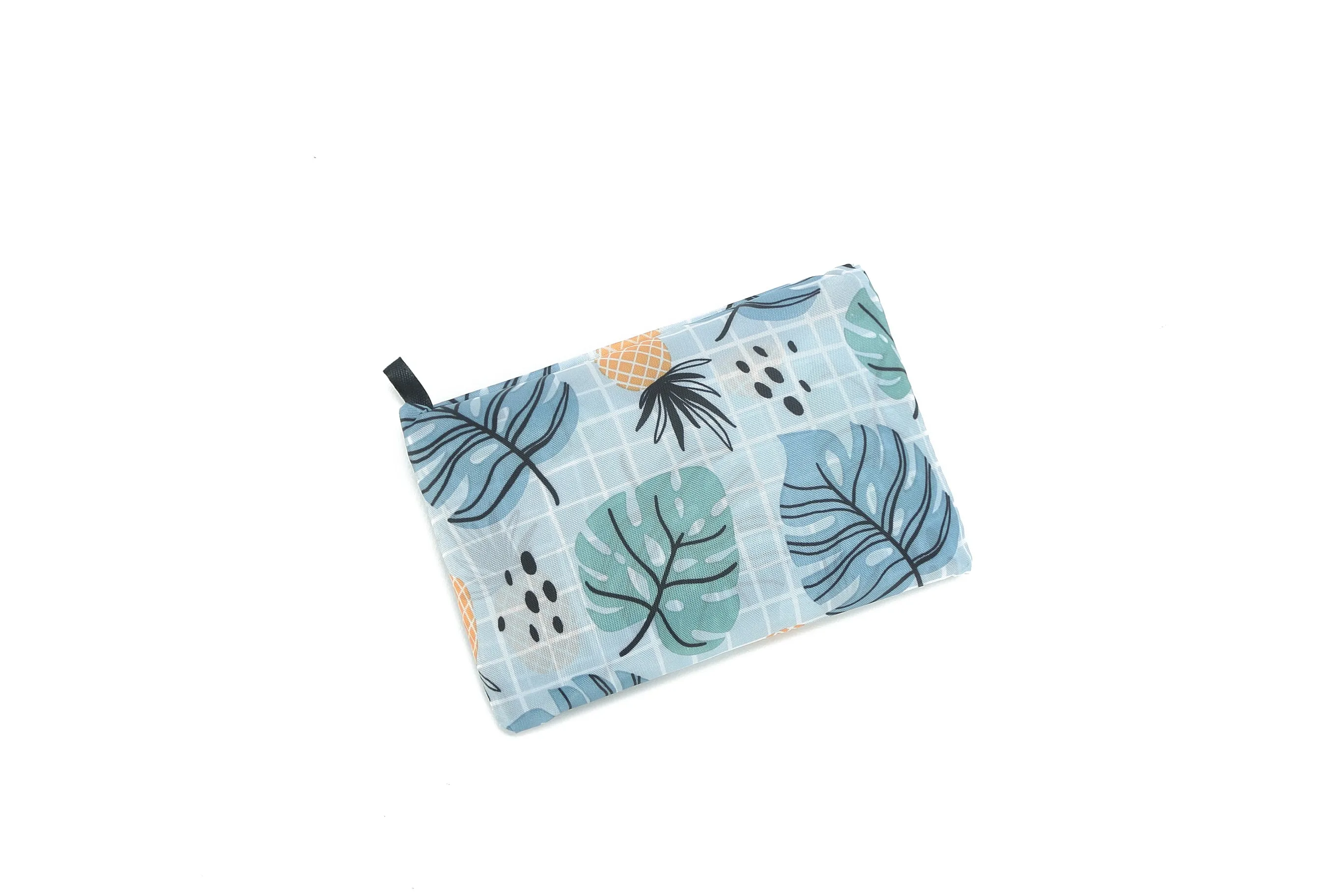 Foldable Bag Jackie Monstera Squares Blue