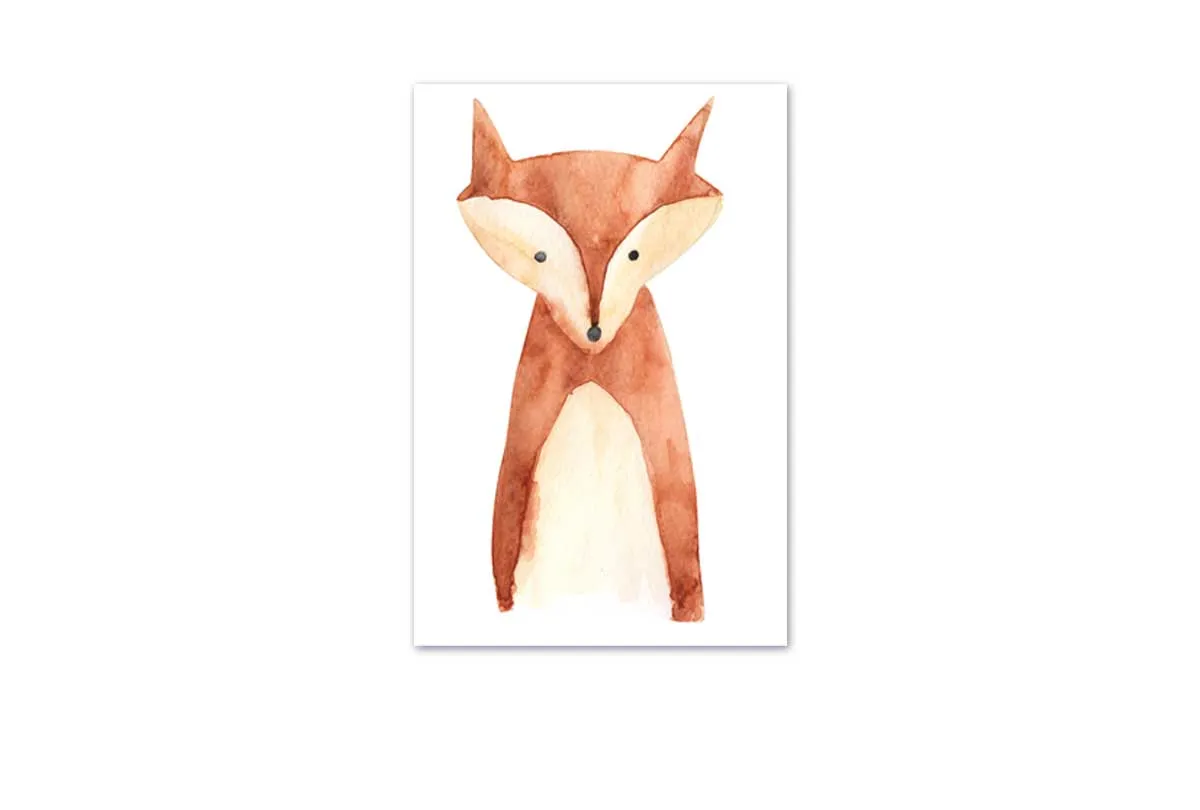 Fox | Kids Woodland Print | Canvas Wall Art Print